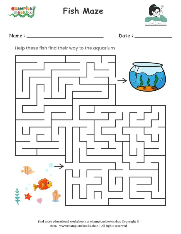 Fish Maze worksheet