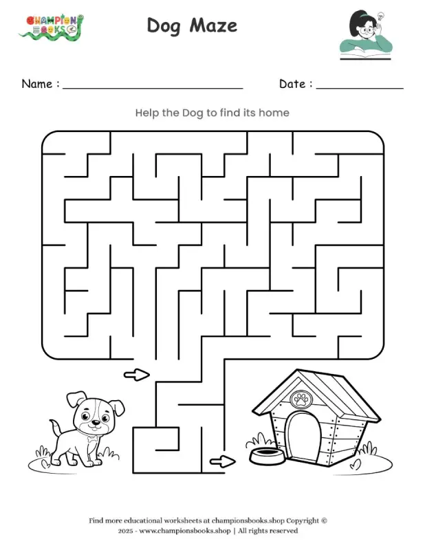 Dog Maze worksheet