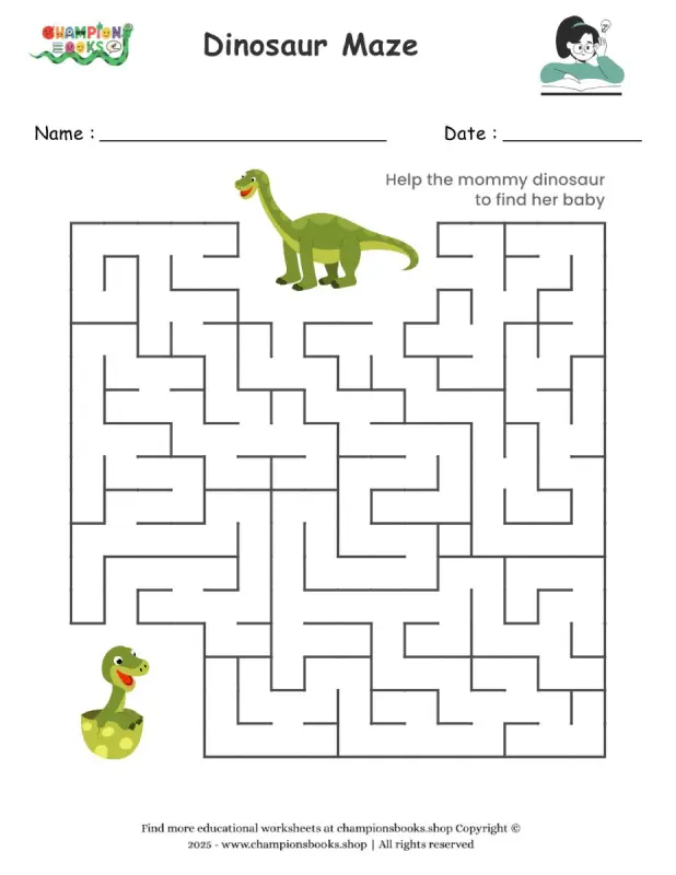 Dinosaur Maze worksheet