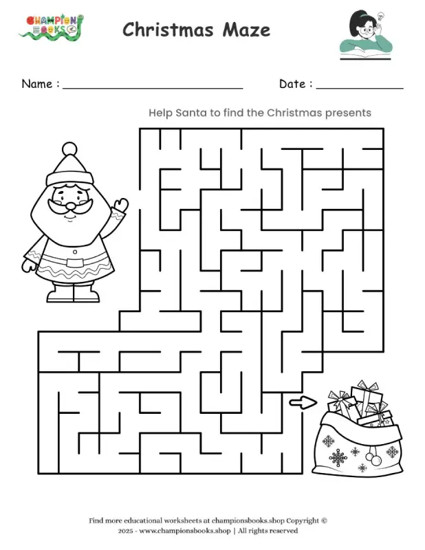 Christmas Maze worksheet