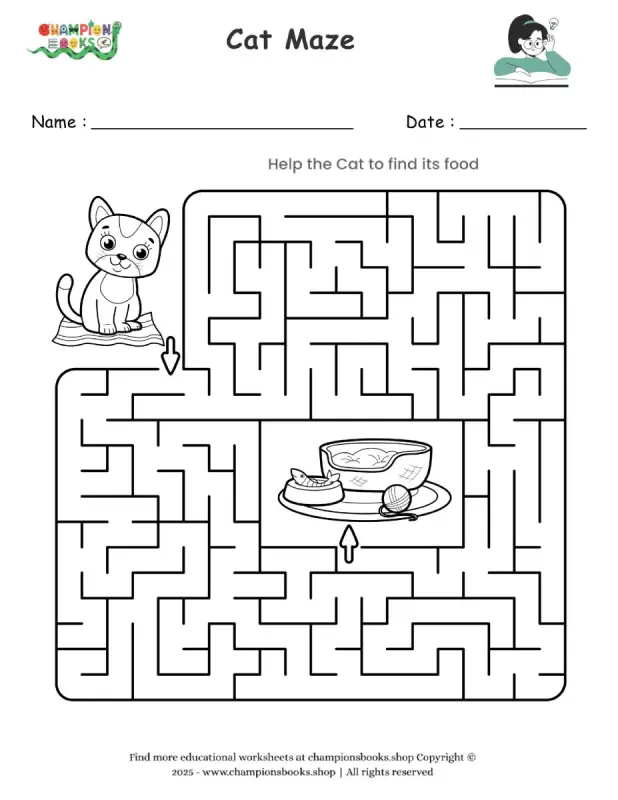 Cat Maze worksheet