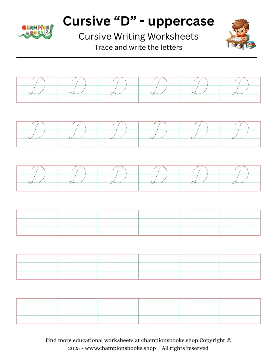 Cursive “D” - uppercase