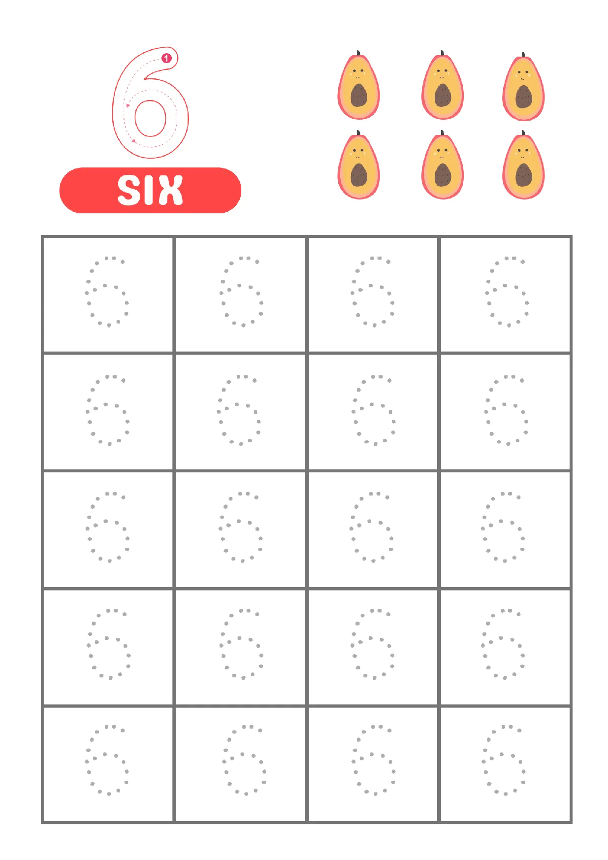 Trace & Count: Number 6 Worksheet for Kindergarten Fun!