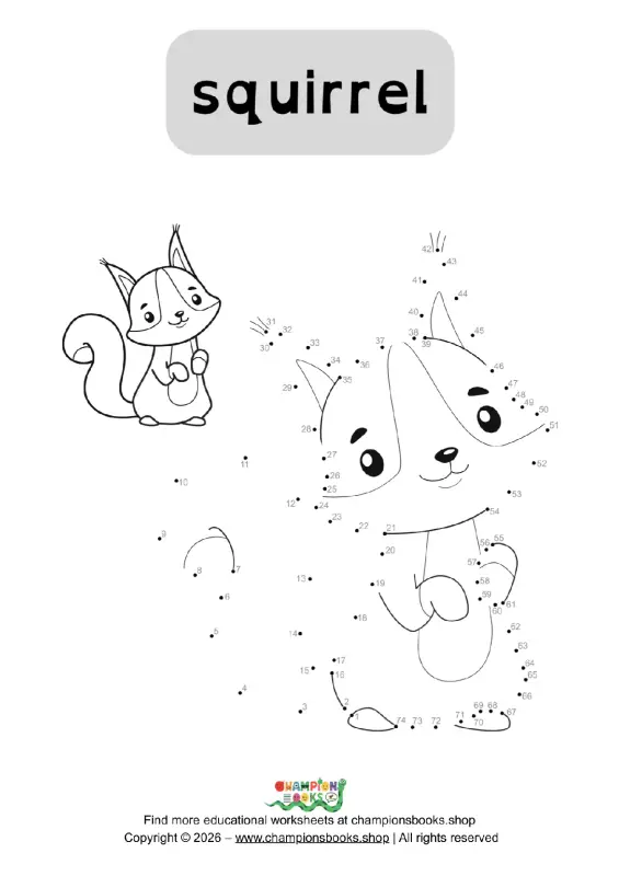 Connect the Dots Squirrel Worksheet | Fun Grade 1 Activity