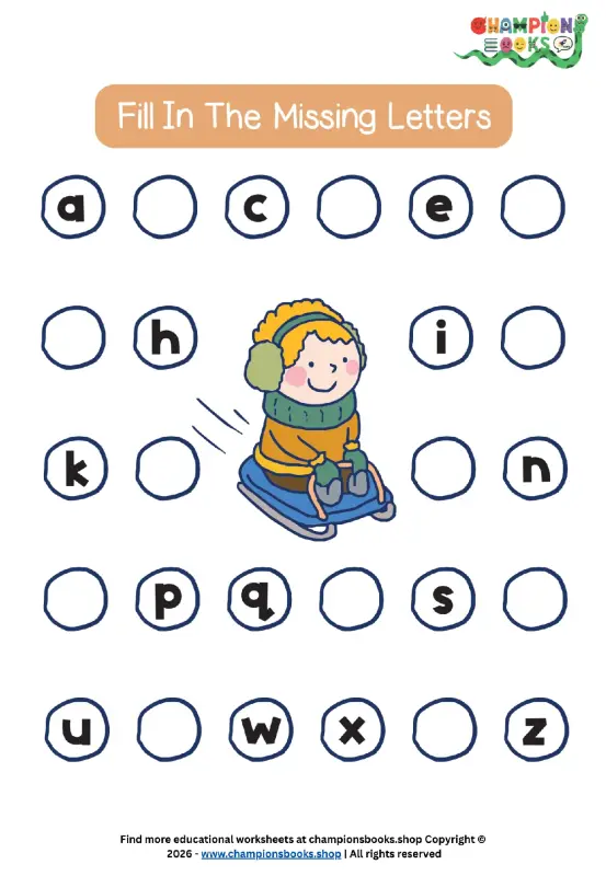 Missing Letters Worksheet | Fun Alphabet Practice for Kids