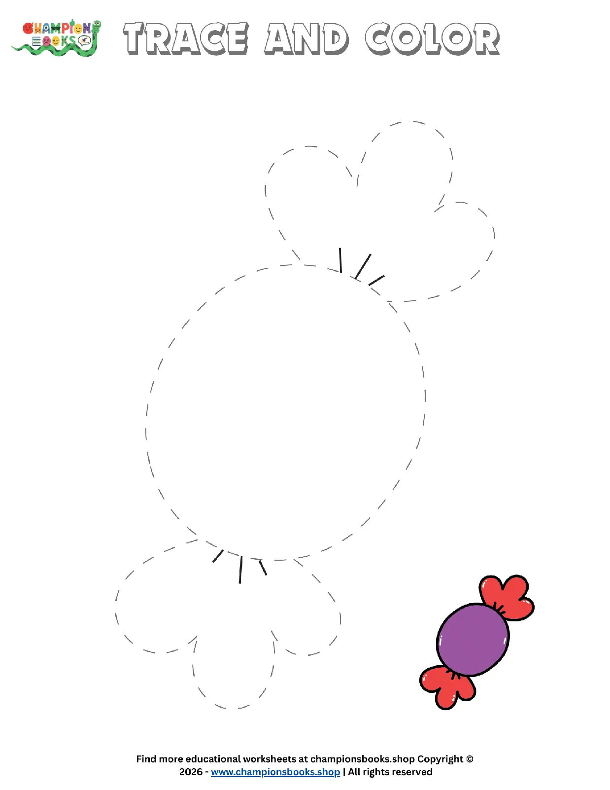 Fun Candy Tracing Worksheet for Kindergarten | Trace & Color