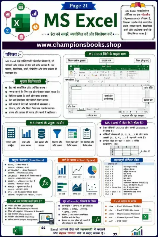 MS Excel Basics in Hindi Worksheet and Quick Guide