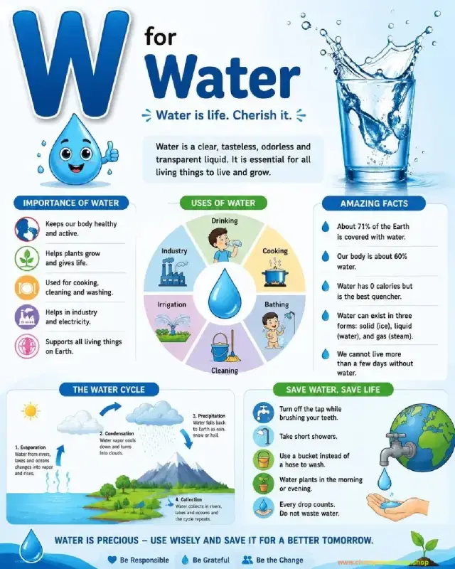 Importance of Water and Water Cycle Worksheet | Grade 2