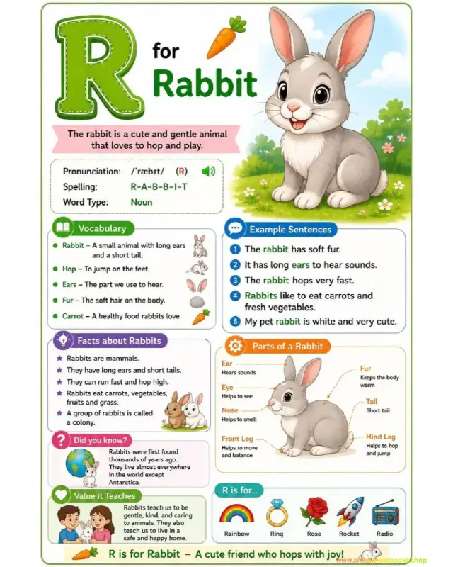 Letter R Rabbit Worksheet for Preschool & Kindergarten