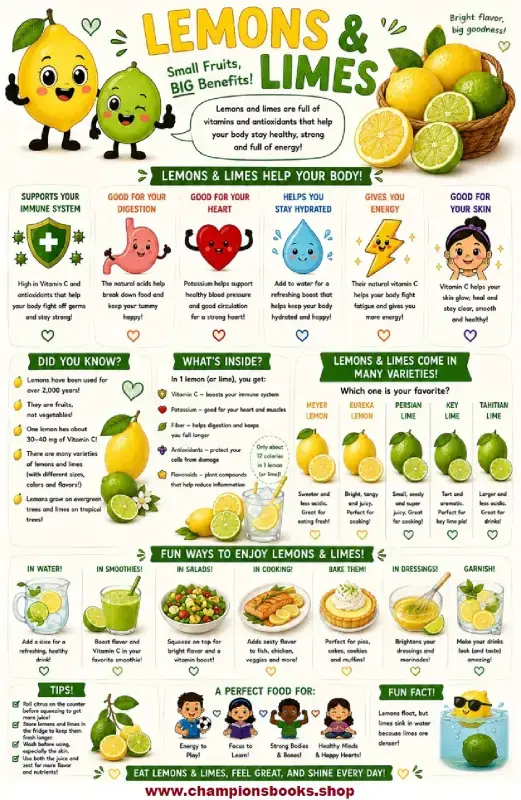 Lemons and Limes Nutrition Worksheet for Elementary Kids