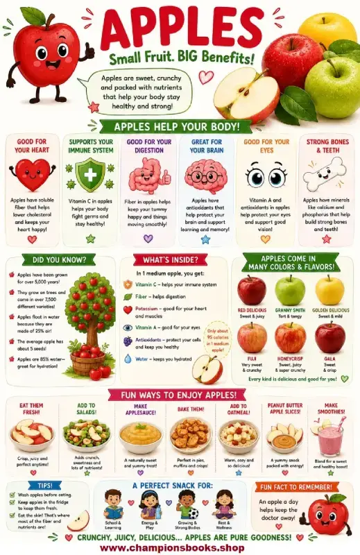 Apple Nutrition Worksheet: Fun Health Facts for Kids